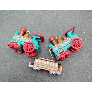 Hallmark Noel R.R. Train Locomotive Miniature Ornament #1 Lot Of 3 -No Box -S1M